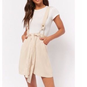 Tie front suspender skirt